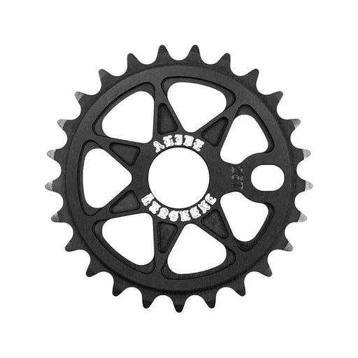 Black ALIVE INDUSTRY SEVEN STAR SPROCKET with seven spline star design made of A6061-T6 material, available in 25T, 28T, and 30T sizes.