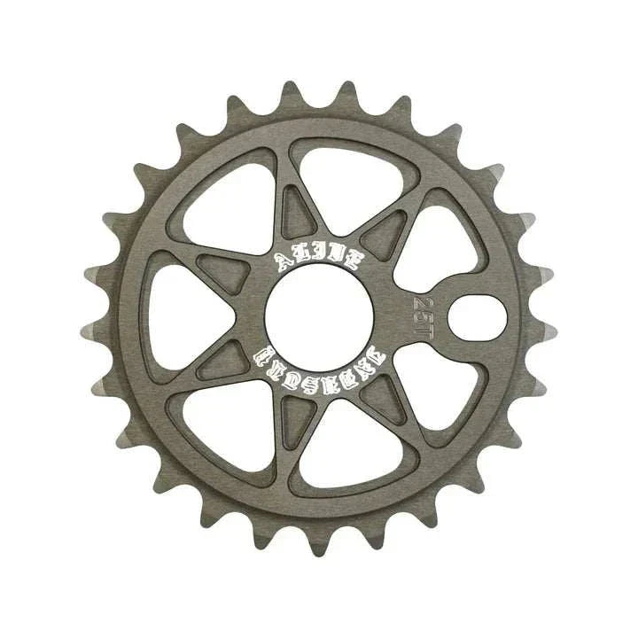ALIVE INDUSTRY SEVEN STAR SPROCKET with seven spline star design, made from A6061-T6 aluminum, 25T size, 7mm thickness, hard anodized finish