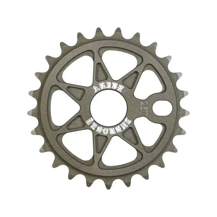 ALIVE INDUSTRY SEVEN STAR SPROCKET with seven spline star design, made from A6061-T6 aluminum, 25T size, 7mm thickness, hard anodized finish