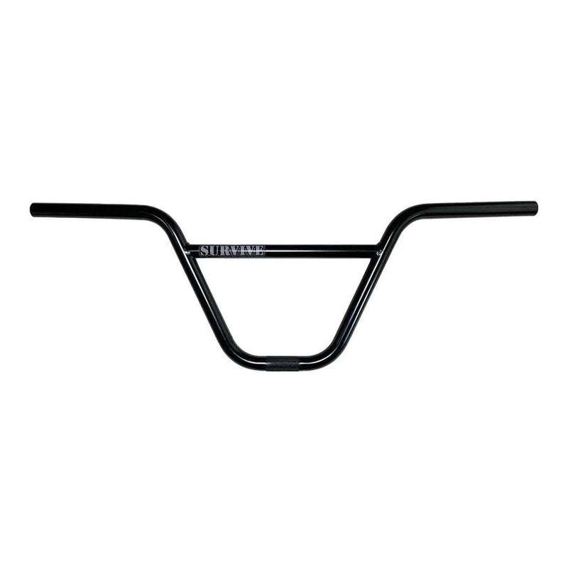 Alive Industry Survive 2pc black BMX handlebar with 8.7" rise and 28.5" width designed for street riding