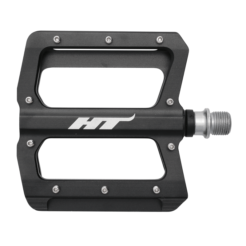 HT COMPONENTS AN01 black aluminum CNC machined bicycle pedal with replaceable pins and sealed bearings