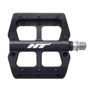 HT COMPONENTS AN03A black CNC machined aluminum platform pedal with replaceable pins for MTB and gravel bikes