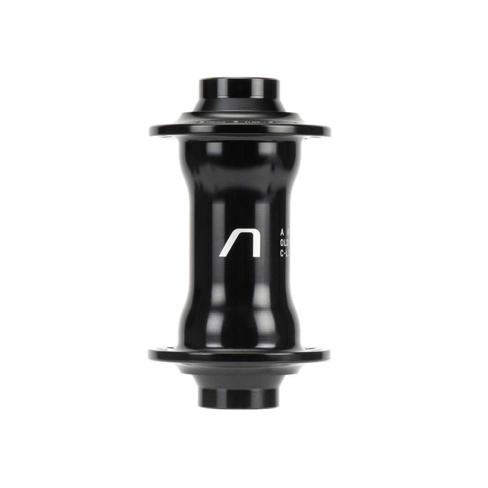 Black lightweight ARISE ECHO FRONT HUB with oversized sealed bearings and 28h or 36h spoke hole options.