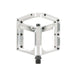 Silver ARISE HELIUM PRO alloy CNC pedal with large platform and replaceable steel pins for BMX and MTB riding