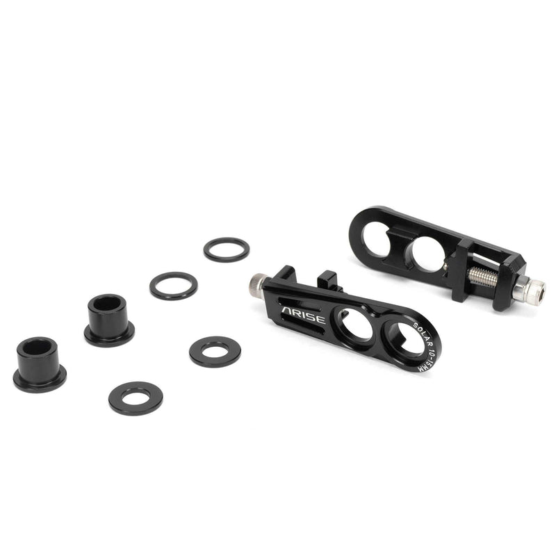 ARISE SOLAR CHAIN TENSIONER black CNC machined alloy bike chain tensioner with adjustment rings and bolts