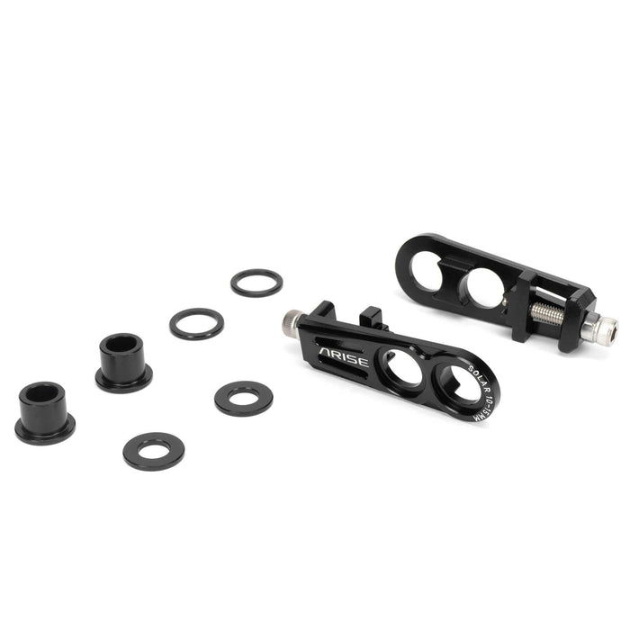 ARISE SOLAR CHAIN TENSIONER black CNC machined alloy bike chain tensioner with adjustment rings and bolts
