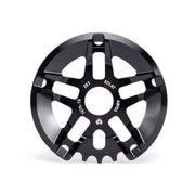 Black ÉCLAT ABYSS GUARD SPROCKET with 5-spoke design, CNC machined 7075-T6 alloy, 25-tooth size, and weight-saving cutouts