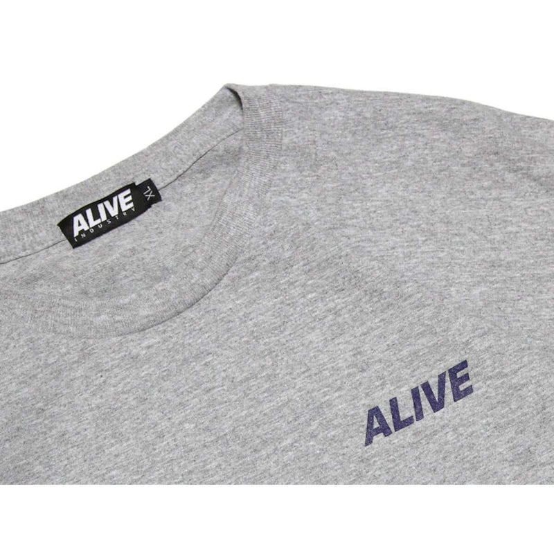 Grey ALIVE INDUSTRY 22LOGO T-shirt with crew neck and printed ALIVE logo