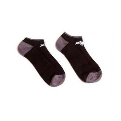 Black and gray low ankle Animal CREW Socken socks with skull design