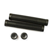 CULT HEAVENS GATE slim black bicycle grips made of soft Krayton rubber with screwable nylon barend plugs
