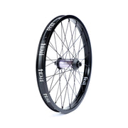 Black Fiend Cab front wheel with 36h 6061 aluminum rim, 14g spokes, and nylon hub guards