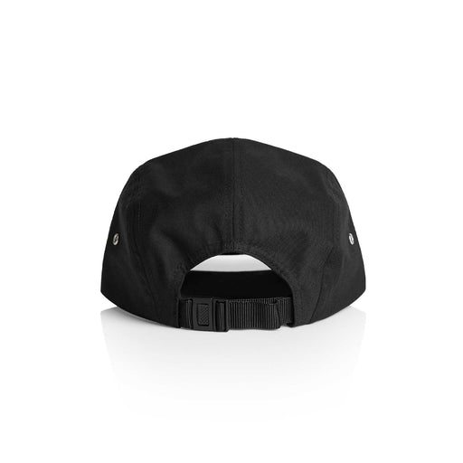 Black Higher Logo Cap with adjustable plastic fastener and metal side eyelets, made from 100% cotton