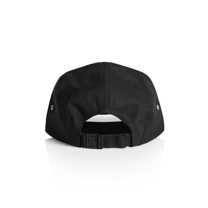 Black Higher Logo Cap with adjustable plastic fastener and metal side eyelets, made from 100% cotton