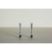 Set of two MTB tubeless presta valves with 44mm length, double air duct, and metal caps
