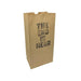 CULT BARF BAG brown paper bag with "THE END IS NEAR" logo in black text, 10cm wide and 30cm high.