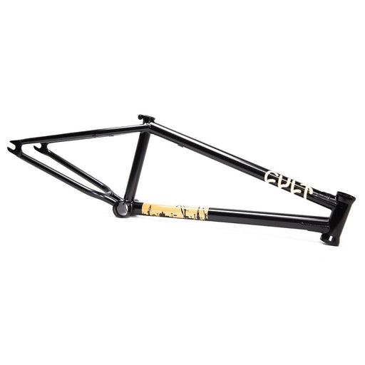 CULT CREW CALLAN black full Cr-mo BMX bike frame with 75° head tube and 71° seat tube geometry