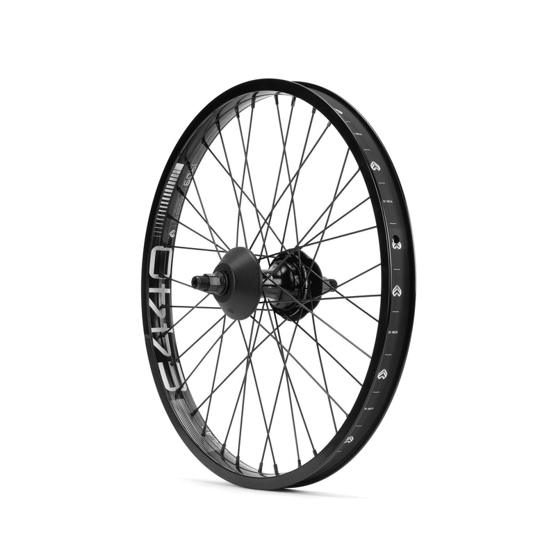 ÉCLAT E440 rear wheel with Cortex EVO cassette hub, black steel spokes, and 34mm wide alloy rim