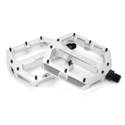 ÉCLAT SURGE XL Pedal set in polished silver alloy with black replaceable pins and chromoly spindle
