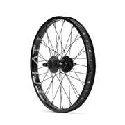 ÉCLAT Trippin/Cortex EVO FC freecoaster rear wheel with black spokes and rim, featuring nylon hub guards.