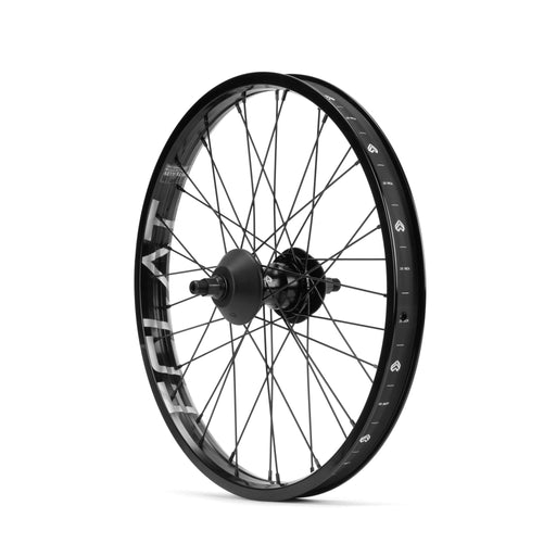 ÉCLAT Trippin/Cortex EVO FC freecoaster rear wheel with black spokes and rim, featuring nylon hub guards.