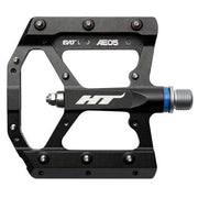 HT COMPONENTS AE05 EVO+ flat bike pedal with aluminum body, adjustable pins, and lightweight design