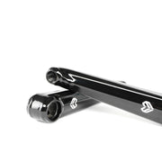 ÉCLAT TIBIA XLT CRANKSET, lightweight BMX crankset with glossy black finish, ultra-hollow spindle, 7075-T6 alloy bolts.