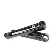 ÉCLAT TIBIA XLT Crankset, superlight BMX cranks with ultra-hollow spindle and ankle-friendly design in glossy black.