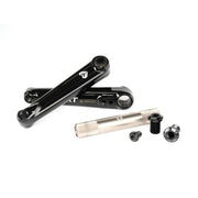 ÉCLAT TIBIA XLT Crankset with glossy black finish, ultra-hollow spindle, and 3pc arm design.