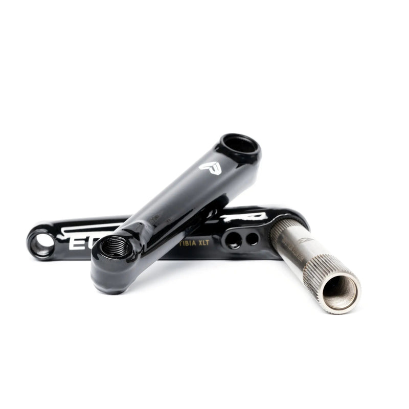 ÉCLAT TIBIA XLT Crankset, lightweight BMX crank, glossy black finish, ultra-hollow spindle.