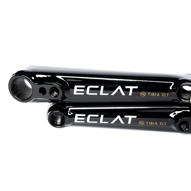 ÉCLAT TIBIA XLT Crankset, lightweight BMX crank, glossy black design.