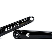 ÉCLAT TIBIA XLT CRANKSET in glossy black, lightweight BMX crank with ultra-hollow spindle and ankle-friendly design.