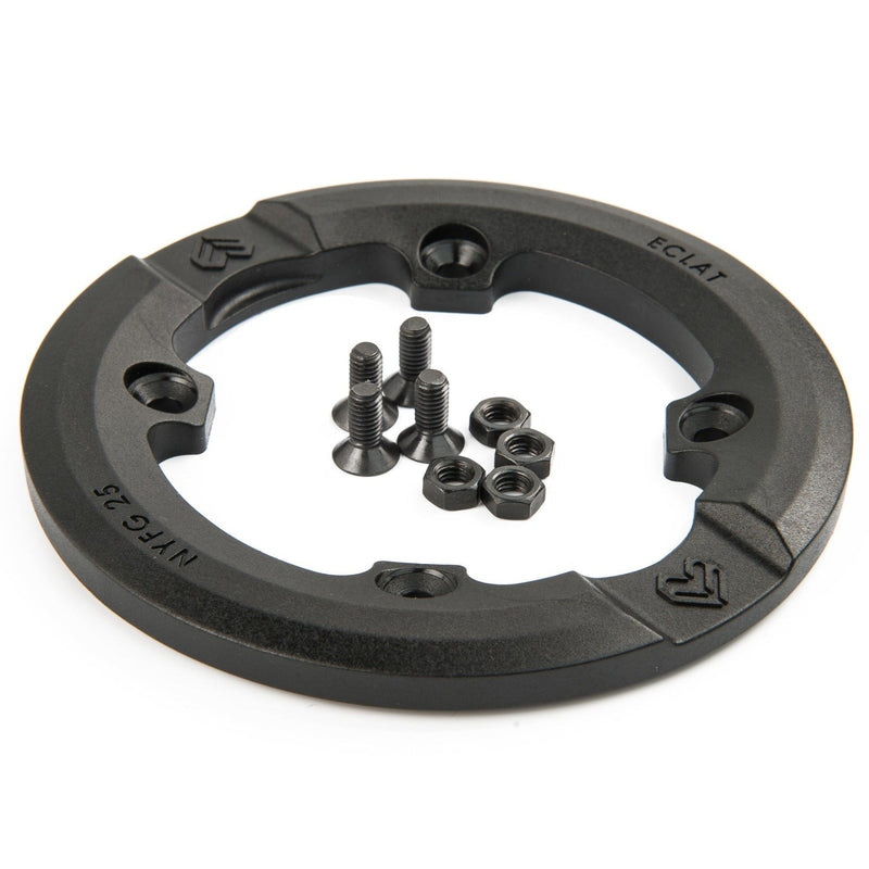 ÉCLAT AK Guard Sprocket with sunken nylon guard and bolts for high-impact grinding.