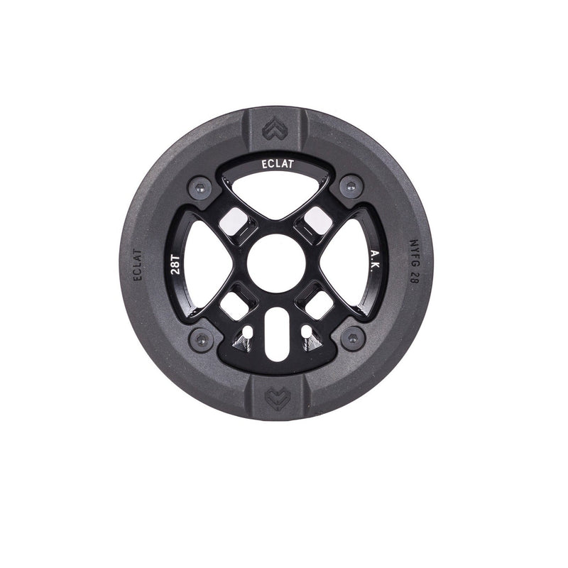 ÉCLAT AK Guard Sprocket with durable nylon/fiberglass guard and 6061-T6 alloy, 28t size.