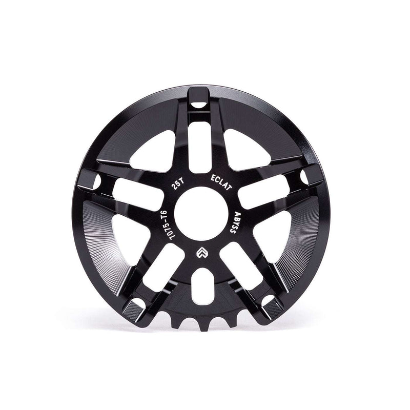 ÉCLAT ABYSS GUARD SPROCKET black 5-spoke 25t CNC machined 7075-T6 alloy bicycle sprocket with weight-saving design and crank compatibility