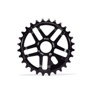 ÉCLAT ABYSS SPROCKET black CNC machined 6061-T6 alloy bike sprocket with 28 teeth and unique ribbed design for stiffness and chain protection