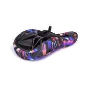 ÉCLAT BIOS PIVOTAL SEAT with custom-designed base for strength and durability, featuring colorful pattern and reinforced sections.