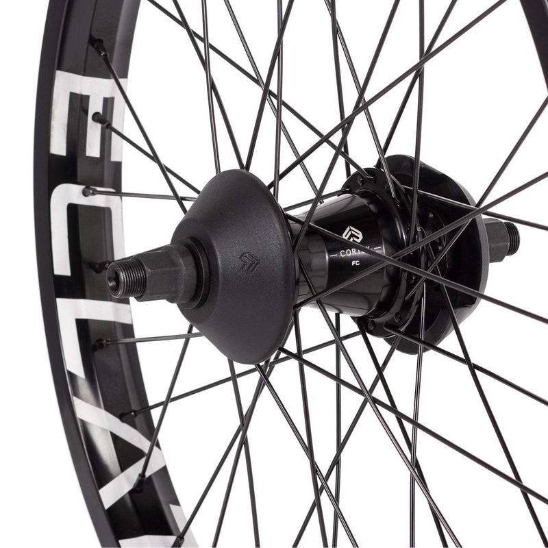 ÉCLAT BONDI/CORTEX FREECOASTER rear wheel with stainless steel spokes, black nipples, and Bondi 36h alloy rim.
