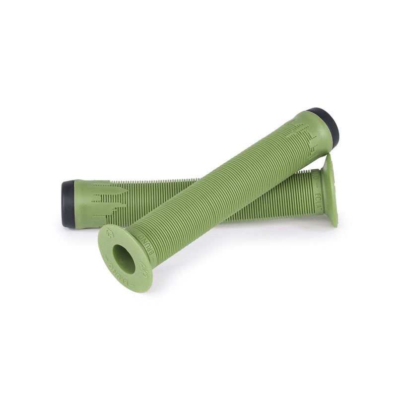 ÉCLAT BRUNO GRIP army green, high-performance rubber BMX grips with Corx V2 barends.