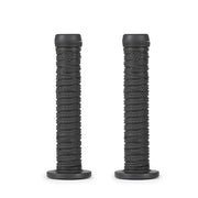 Pair of black ÉCLAT Sean Burns Grip bicycle handlebar grips with textured studded belt-inspired design and thick solid flanges.