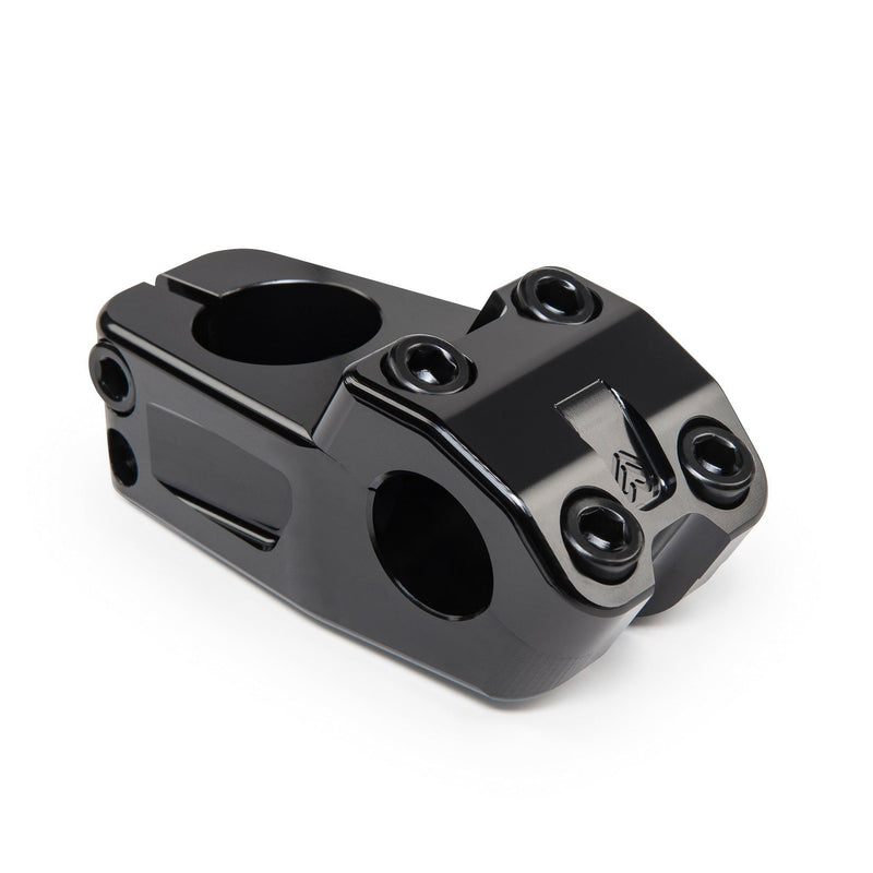 BMX ÉCLAT BURNS V2 top load stem, CNC machined 6061-T6 alloy, black.