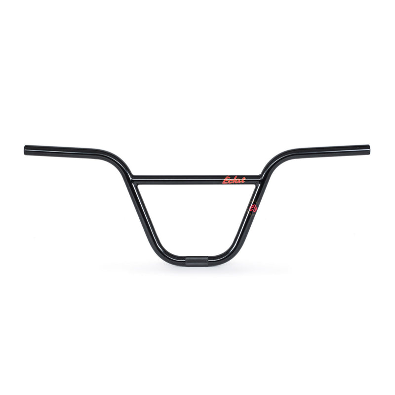 Black ÉCLAT CHOCOLATE HANDLEBAR BMX bike handlebar with large radius bends and red logo