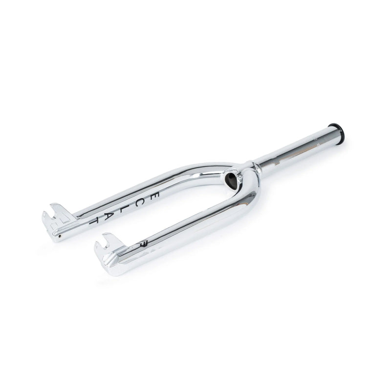 Éclat Coda Fork in chrome finish, crafted from heat-treated 4130 crmo, features CNC’d steerer and peg-friendly dropouts for technical and all-round riding.