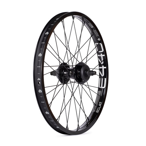 ÉCLAT E440/CORTEX FREECOASTER rear wheel with 36h E440 6061-T6 alloy rim, Cortex Freecoaster hub, black stainless steel spokes.