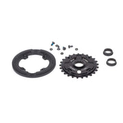 Black ÉCLAT Elevate Guard Sprocket set with nylon fiberglass bash guard and mounting hardware for BMX bike