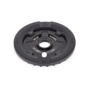 Black Éclat Elevate Guard sprocket with integrated nylon fiberglass guard and bolt holes, designed for BMX grinding and durability
