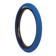 ÉCLAT FIREBALL TIRE, blue BMX street tire, 2.40" width, grind-friendly tread, puncture-resistant, high traction.
