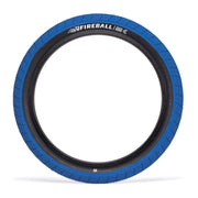 Blue Éclat Fireball Tire, designed for street riders, featuring a grind-friendly tread pattern and puncture-resistant technology.