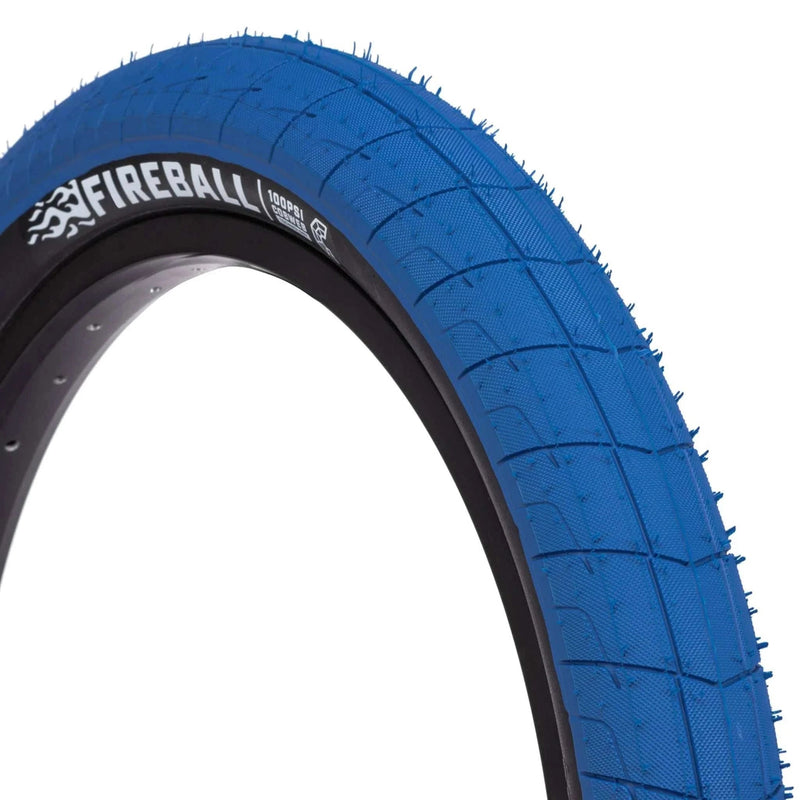 ÉCLAT FIREBALL TIRE, street bike tire, blue, grind-resistant tread, high-pressure 100 PSI, 2.40" width, puncture-proof technology.