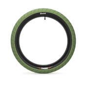 ÉCLAT FIREBALL TIRE with green tread and black sidewall, designed for street riding and durability.
