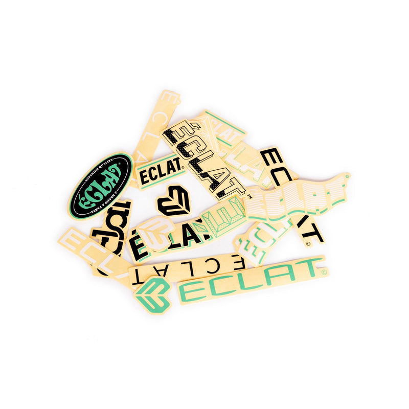Set of 15 high-quality Éclat frame stickers in various sizes and designs for BMX frames